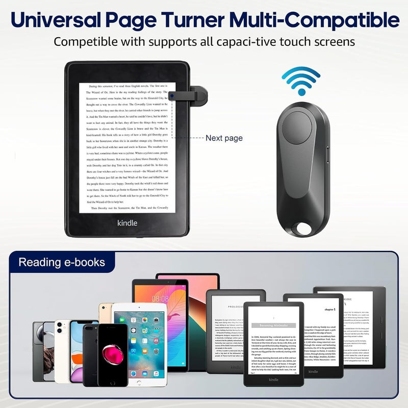 DATAFY Remote Control Page Turner for Kindle Paperwhite Oasis Kobo eReaders, Camera Camcorder Remote Controls, Page Turner Clicker for ipad Tablets Reading Novels with Wrist Strap Storage Bag - Image 5
